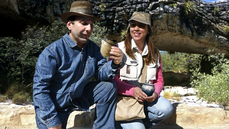 Researchers examine some "totally retarded" ancient pottery.